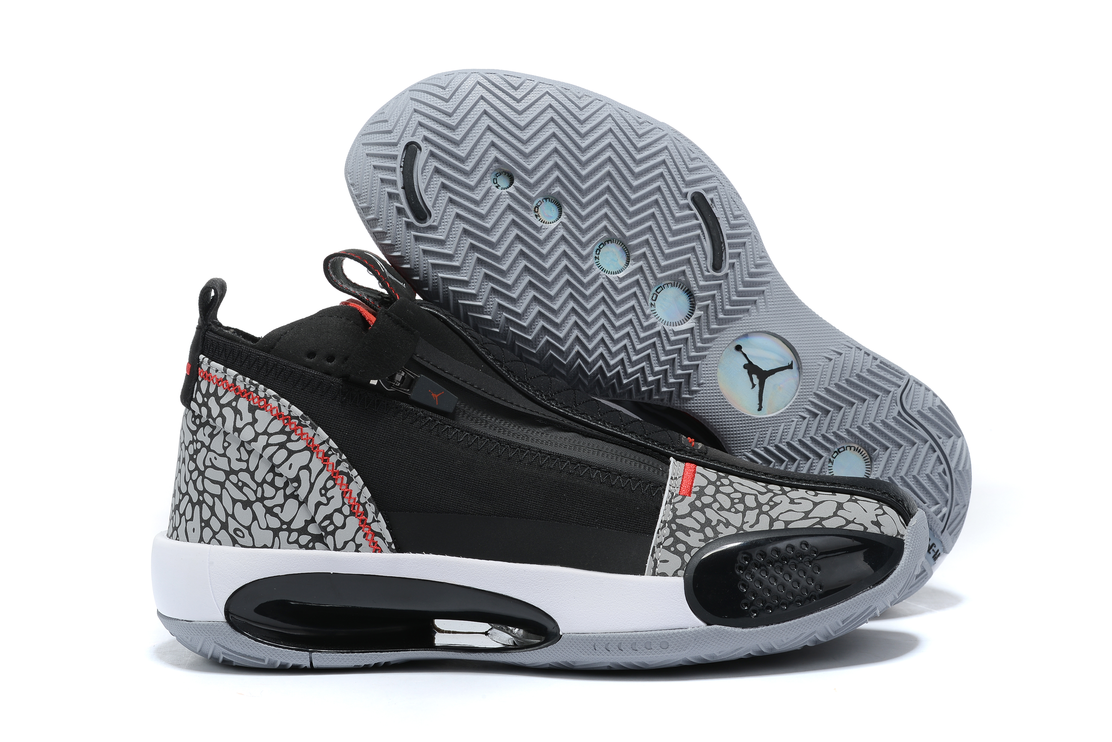 2020 Air Jordan 34 Low Black Cement Grey